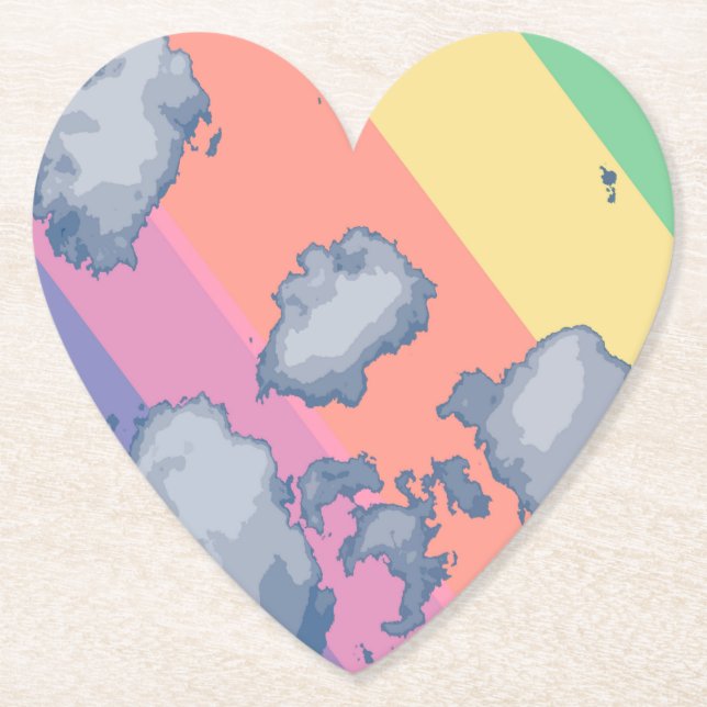 Rainbow drawn paper coaster (Front)