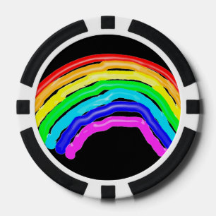 Rainbow drawn poker chips