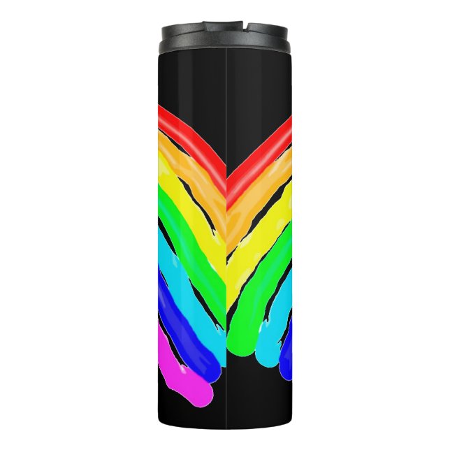 Rainbow drawn thermal tumbler (Back)