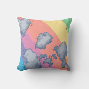 Rainbow drawn throw pillow