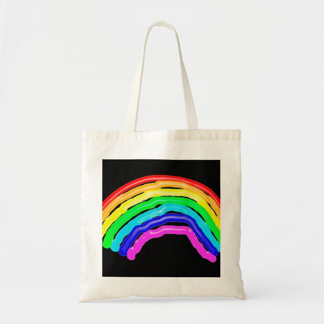 Rainbow drawn tote bag (Front)