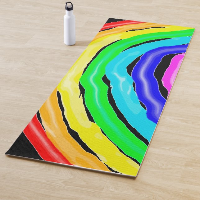Rainbow drawn yoga mat (In Situ)