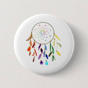 Rainbow Dream Catcher 2 Inch Round Button
