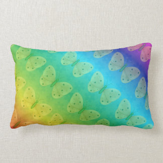 Rainbow Dreams Butterfly Daisy Lumbar Pillow