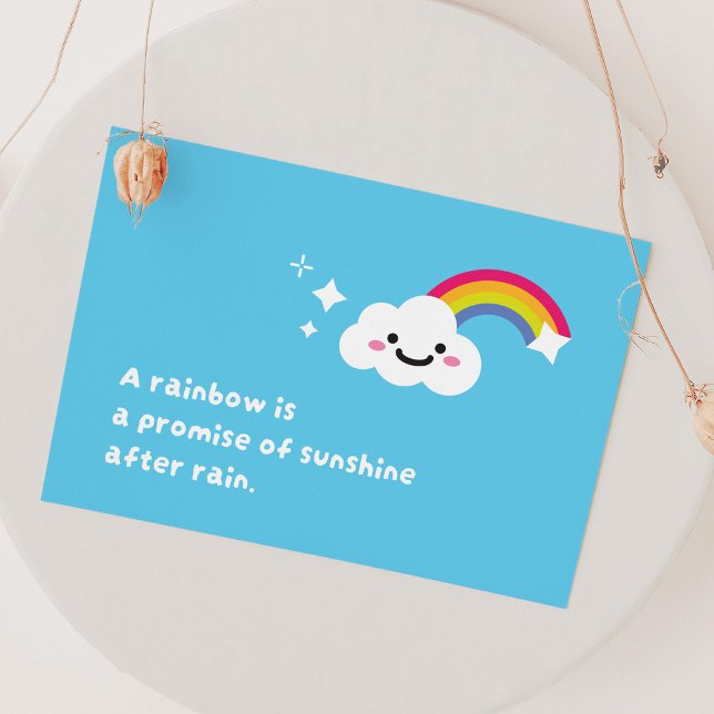 Rainbow Dreams dans une carte postale Ciel Nuageux (A rainbow is a promise of sunshine after rain)