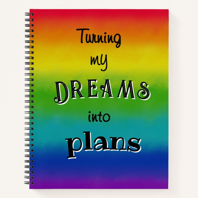 Rainbow Dreams plans Customize Notebook Journal (Devant)