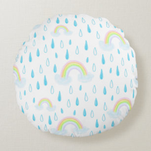 Rainbow Dreams Round Pillow