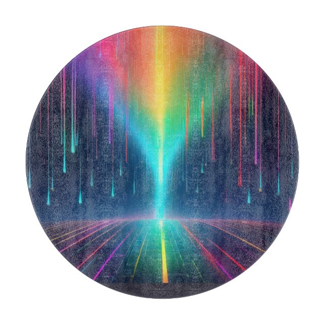 Rainbow Drip Trip Cutting Board (Front)