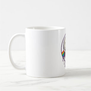 Rainbow Dripping Skull Vintage Engraving Design_1 Coffee Mug