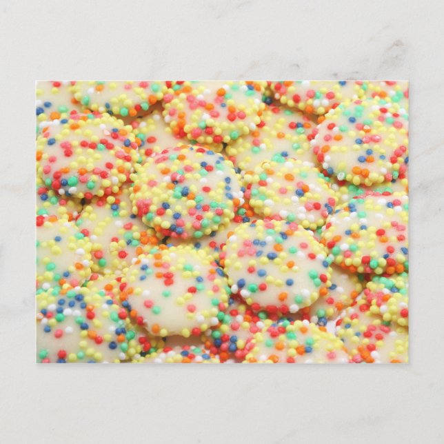Rainbow Drops White Chocolate Candy Postcard (Front)