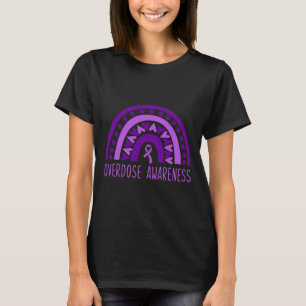 Rainbow Drug Addiction Recovery Purple Ribbon 1 T-Shirt