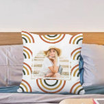 Rainbow Earth Tones Photo Throw Pillow<br><div class="desc">Modern multi colour earth tones rainbow arches with framed photo throw pillow.</div>