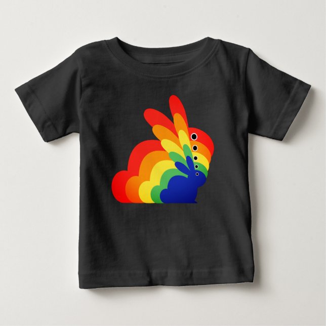 Rainbow Easter Bunny - Easter Baby T-Shirt (Front)