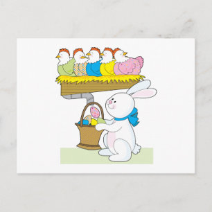 Rainbow Easter Chickens Holiday Postcard