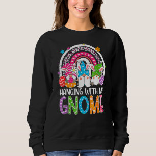 Rainbow Easter Gnome Hanging With My Gnomies Bunny Sweatshirt