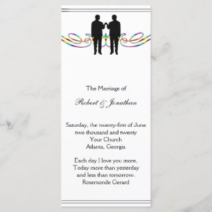 Rainbow Elegance Groom Wedding Programme