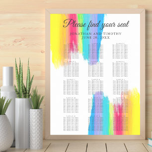 Rainbow Elegant LGBTQ Wedding Table Seating Chart