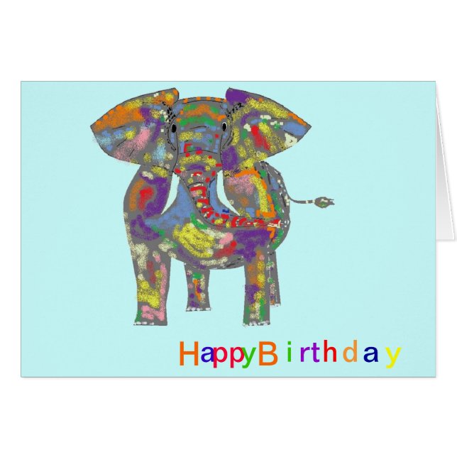 Rainbow Elephant, colorful design,for anyone. (Front Horizontal)