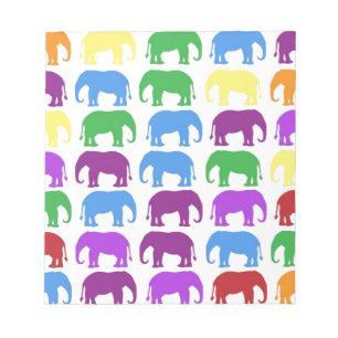 Rainbow Elephants Classy Designer Notepad