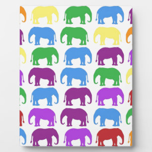 Rainbow Elephants Classy Designer Plaque