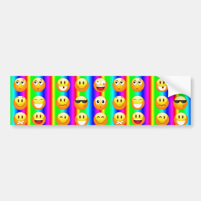 rainbow emoji bumper sticker (Front)