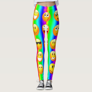 rainbow emoji leggings
