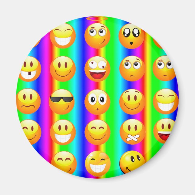 rainbow emoji magnet (Front)
