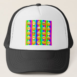 rainbow emoji trucker hat