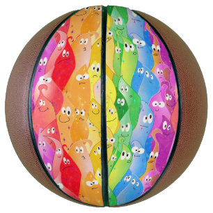 Rainbow Emoting Blob Cute Monsters in Pride Colour Basketball