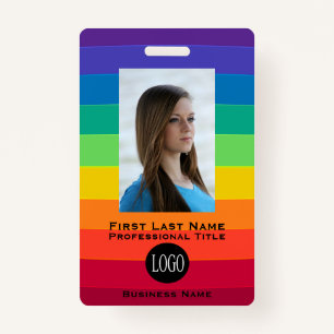 Rainbow Employee Name Tags ID Badges Tag Badge