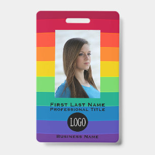 Rainbow Employee Name Tags ID Badges Tag Badge