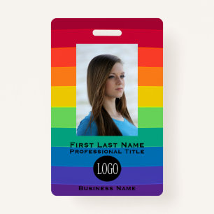 Rainbow Employee Name Tags ID Badges Tag Badge