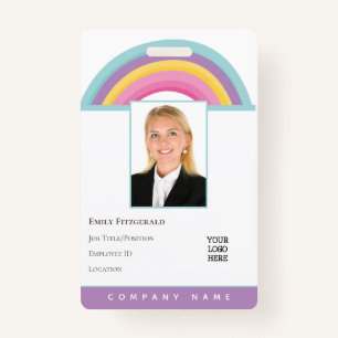 Rainbow Employee Photo ID Name Logo Portrait Badge