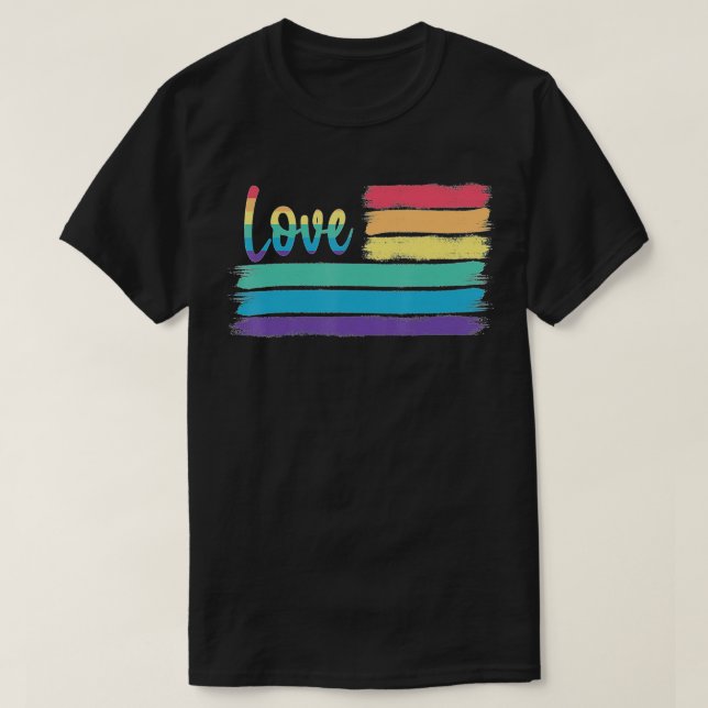 Rainbow Equality Flag Love Win Gay Pride Les Bi Tr T-Shirt (Design Front)