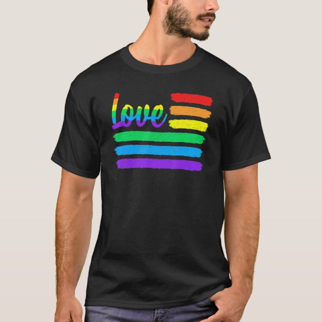Rainbow Equality Lgbt Flag Love Win Gay Pride Les  T-Shirt (Front)