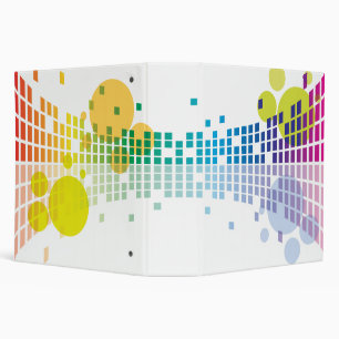 rainbow equalizer abstract notebook binder