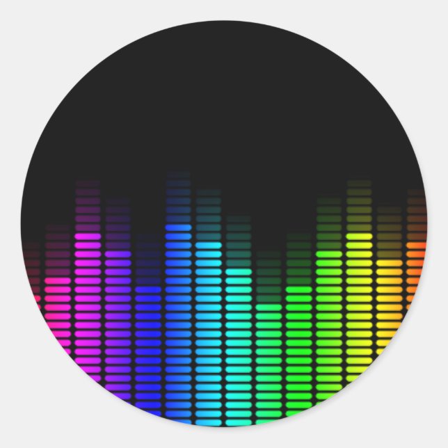 rainbow equalizer classic round sticker (Front)