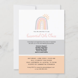 Rainbow Essential Oil Drops Class Invitation