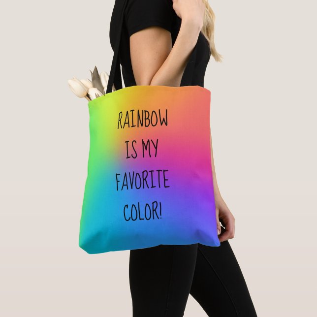 "Rainbow Est Ma Couleur Préférée !" Sac fourre-tou (De près)