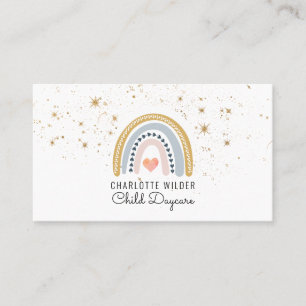 Rainbow Et Stars Carte de visite De Garde D'Enfant