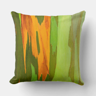 Rainbow Eucalyptus bark, Hawaii Throw Pillow