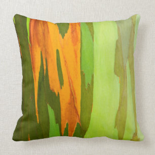 Rainbow Eucalyptus bark, Hawaii Throw Pillow
