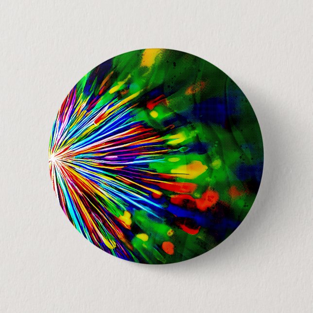 Rainbow Explosion  2 Inch Round Button (Front)