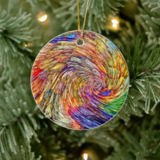 Rainbow Explosion Ceramic Ornament