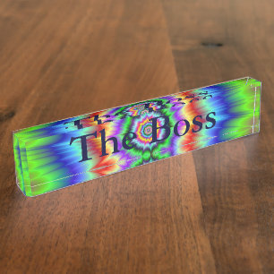 Rainbow Explosion Desk Nameplate