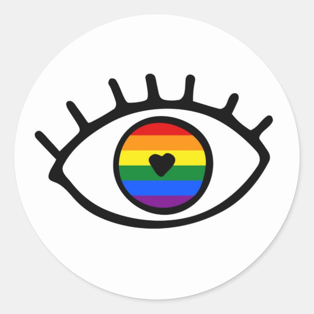 Rainbow Eye Classic Round Sticker (Front)