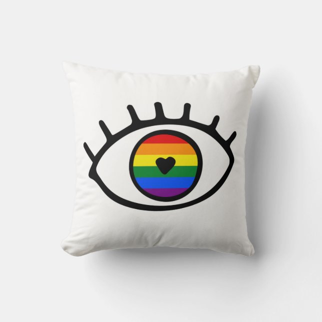 Rainbow Eye Throw Pillow (Front)