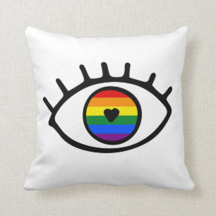 Rainbow Eye Throw Pillow