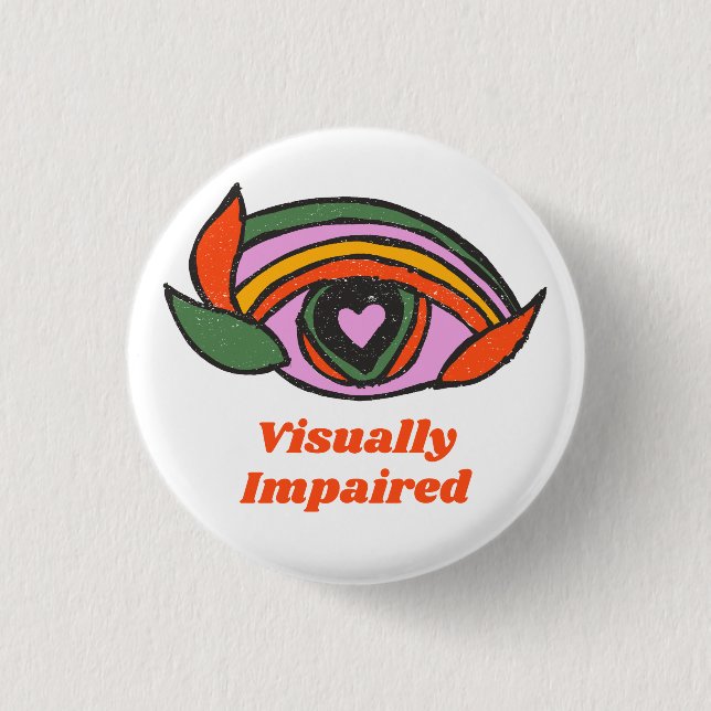 Rainbow Eye with personalization text 1 Inch Round Button (Front)