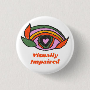 Rainbow Eye with personalization text 1 Inch Round Button